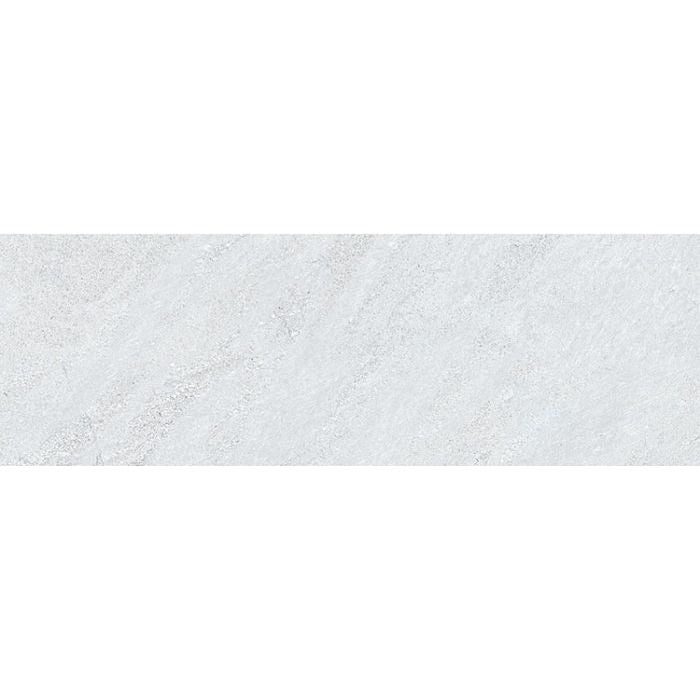 Klifface white matt 25 x 75cm tile with white marble effect subtle gray veining and textured surface