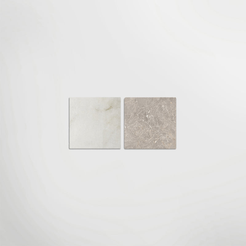 Antique Marble Calacatta Oro and Cosmo Taupe Chequer Matt 30 x 30cm Wall & Floor Tile