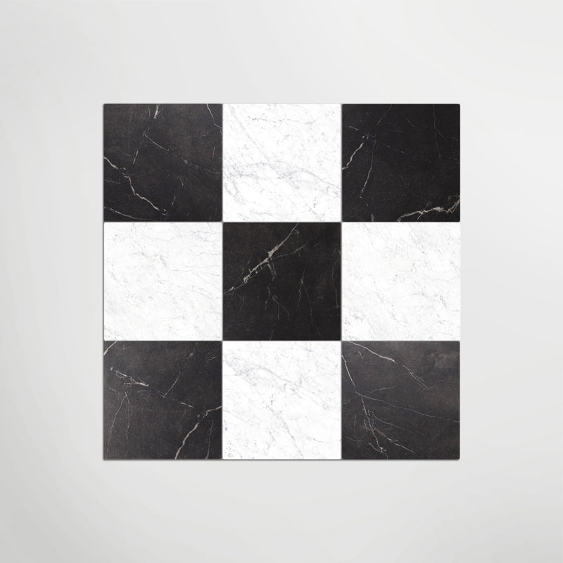 Antique Marble Nero Marquina And Carrara Chequer Matt 30 x 30cm Wall & Floor Tile in a room setting