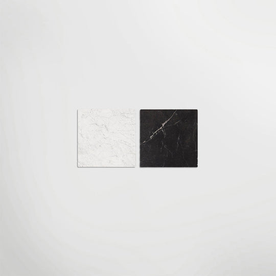 Antique Marble Effect Nero Marquina And Carrara Chequer Matt 30 x 30cm Wall & Floor Tile - alternate view