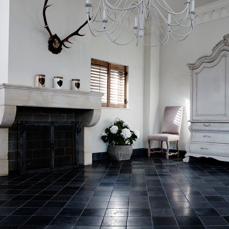 Belgian Mixed Distressed Matt 20 x 20cm Wall & Floor Tile in a room setting