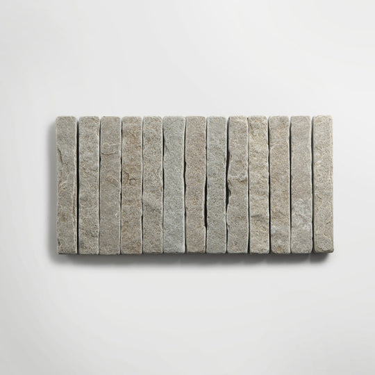 Bordeaux Argento Soldier Course Tumbled 40 x 20cm Wall & Floor Tile in a room setting