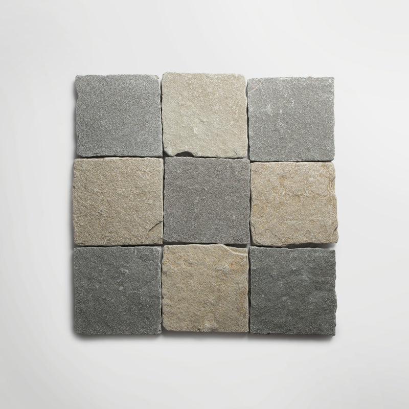 Bordeaux Blue Squares Tumbled 20 x 20cm Wall & Floor Tile