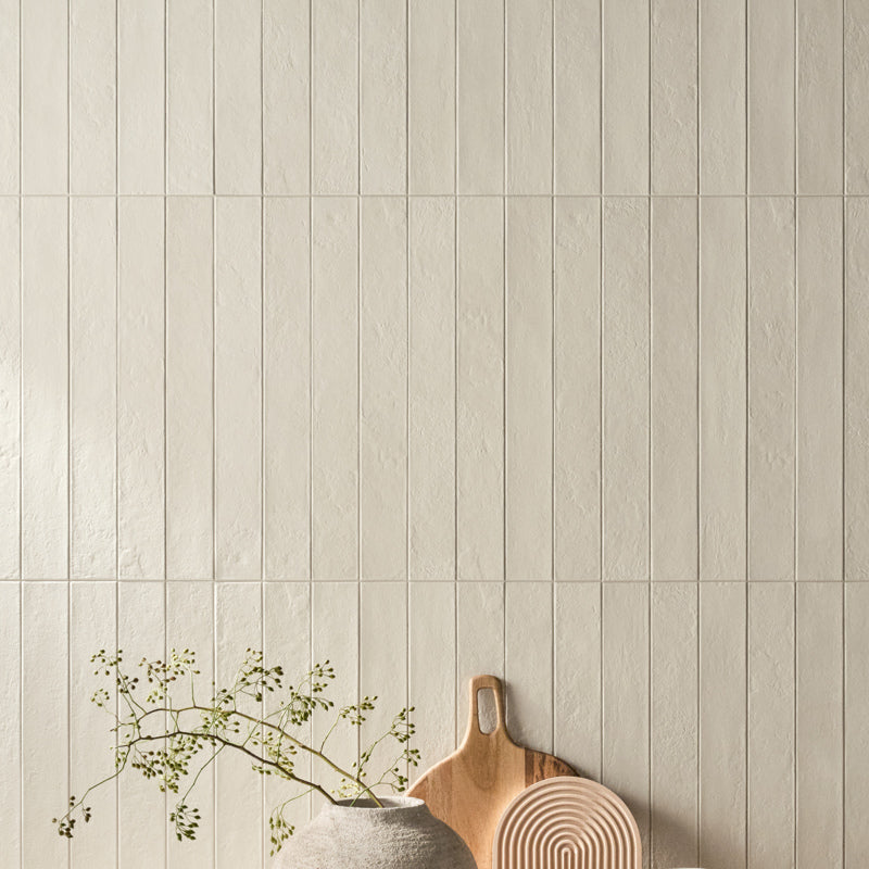 Calcetta Linen Matt 7.5 x 60cm Wall & Floor Tile in a room setting