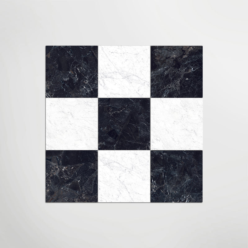 Cosmo Nero And Carrara Chequer Matt 30 x 30cm Wall & Floor Tile in a room setting