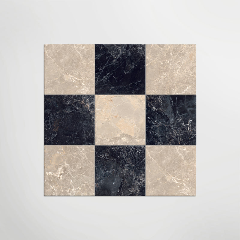 Cosmo Nero and Taupe Chequer Matt 30 x 30cm Wall & Floor Tile