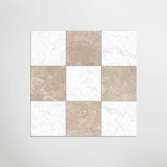 Cosmo Taupe And Carrara Chequer Matt 30 x 30cm Wall & Floor Tile - alternate view
