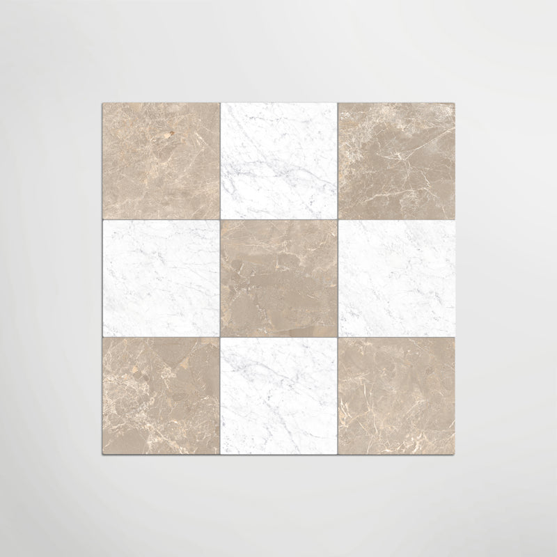 Cosmo Taupe And Carrara Chequer Matt 30 x 30cm Wall & Floor Tile in a room setting