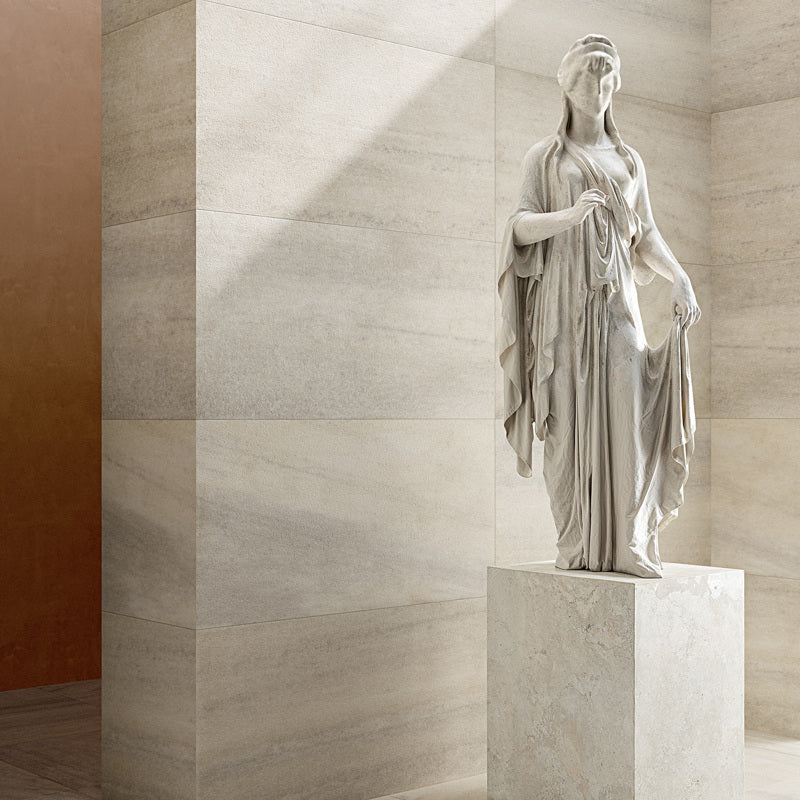 Duomo Lume Textured 75 x 150cm Wall & Floor Tile in a room setting