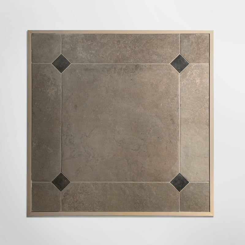 Hampton Mud Octagon Matt 60 x 60cm Wall & Floor Tile in a room setting