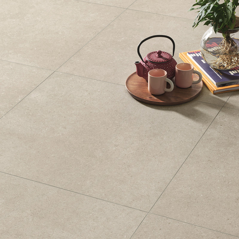Lithoria Greige Matt 30 x 60cm Wall & Floor Tile in a room setting