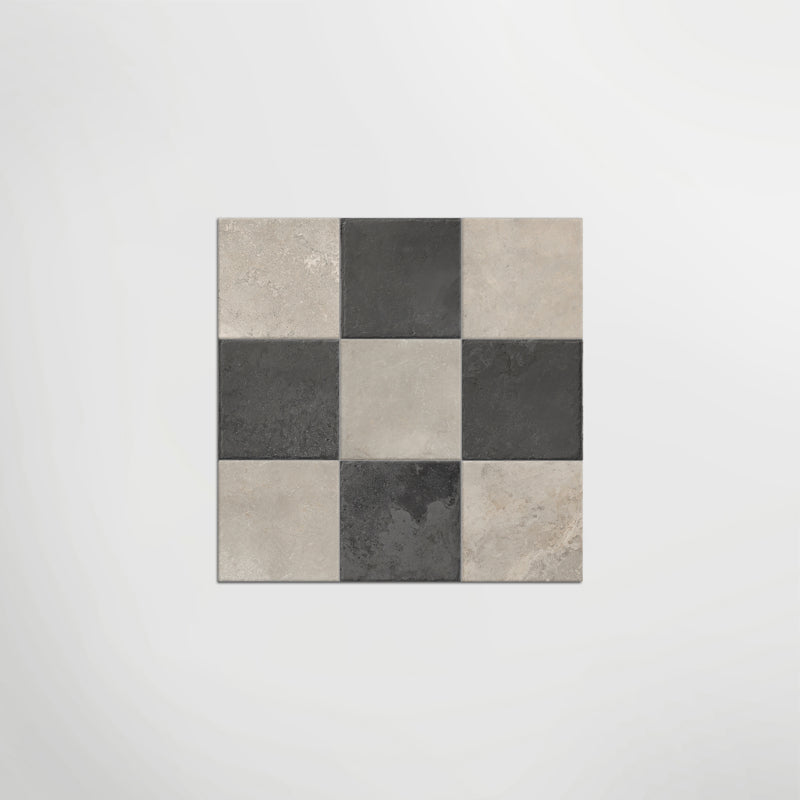 Med Stone Erice And Menfi Chequer Matt 40 x 40cm Wall & Floor Tile