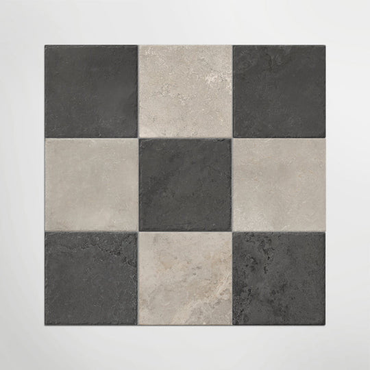 Med Stone Erice And Menfi Chequer Matt 40 x 40cm Wall & Floor Tile - alternate view