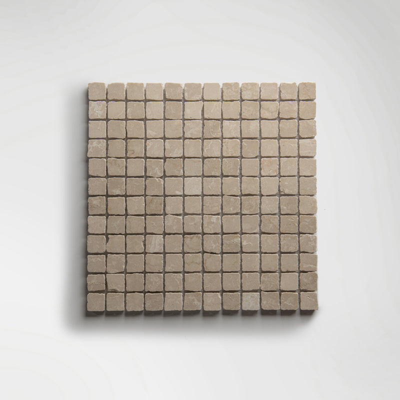 Roman Botticino Mosaic Honed 30 x 30cm Wall & Floor Tile - Marble - Neutral