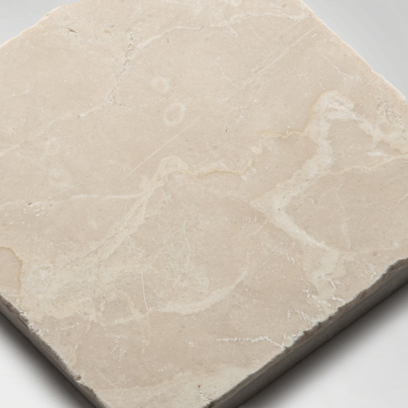Roman Botticino Squares Tumbled 10 x 10cm Wall & Floor Tile - Marble - Neutral