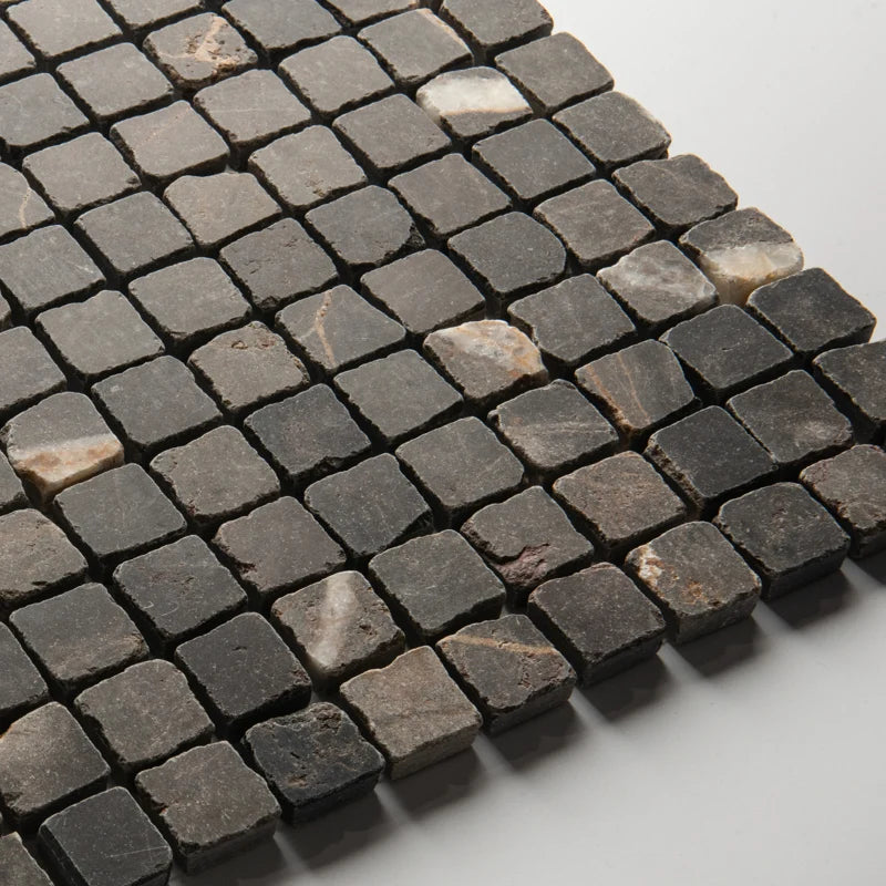 Roman Bronze Fantasy Mosaic Honed 30 x 30cm Wall & Floor Tile - Marble - Brown