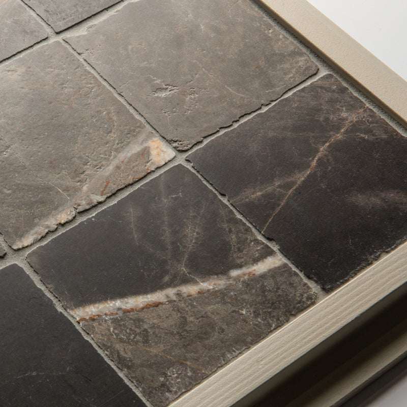 Roman Bronze Fantasy Squares tumbled marble tile