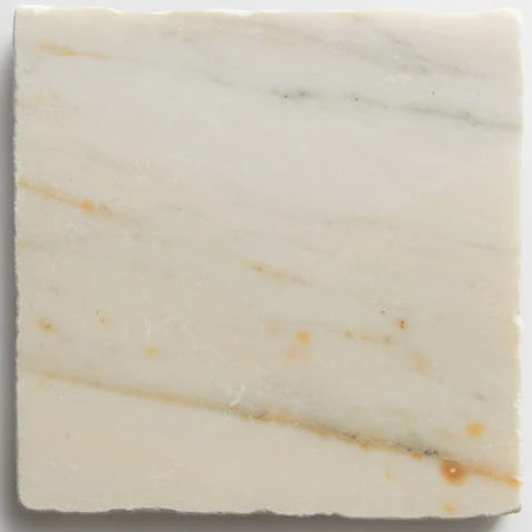 Roman Calacatta Gold Squares Tumbled 10 x 10cm Wall & Floor Tile - Marble - Cream & Beige