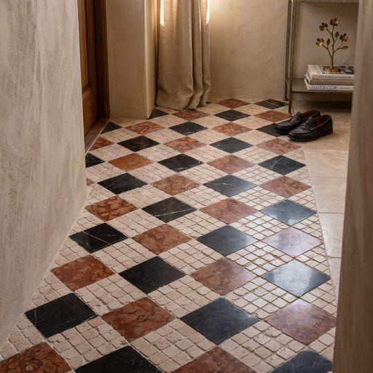 Roman Rosso Verona Squares Tumbled 10 x 10cm Wall & Floor Tile - alternate view