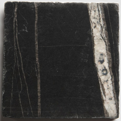 Roman Sahara Noir tumbled marble square tile 10 x 10cm