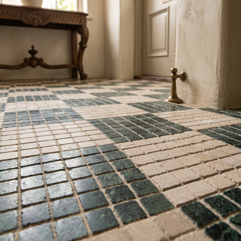 Roman Verde Guatemala Mosaic Honed 30 x 30cm Wall & Floor Tile - Marble - Green