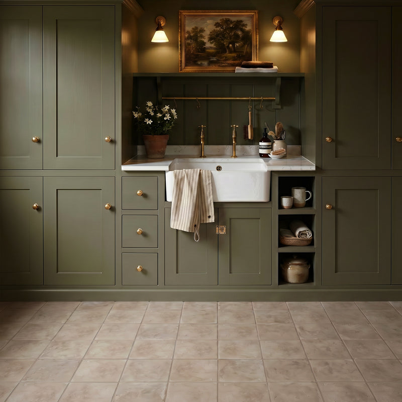 Tessa Grigio Matt 20 x 20cm Wall & Floor Tile in a room setting