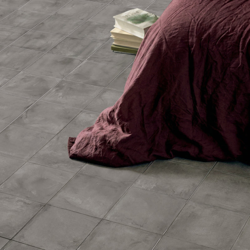 Tessa Gris Matt 20 x 20cm Wall & Floor Tile in a room setting