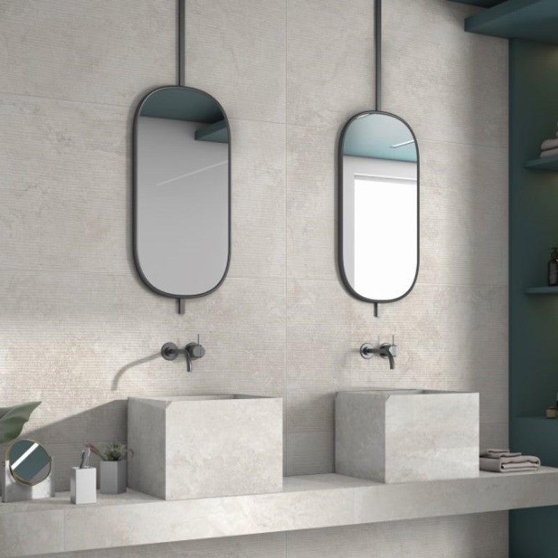 Tivoli Crosscut Bianco Matt 120 x 60cm Wall & Floor Tile in a room setting