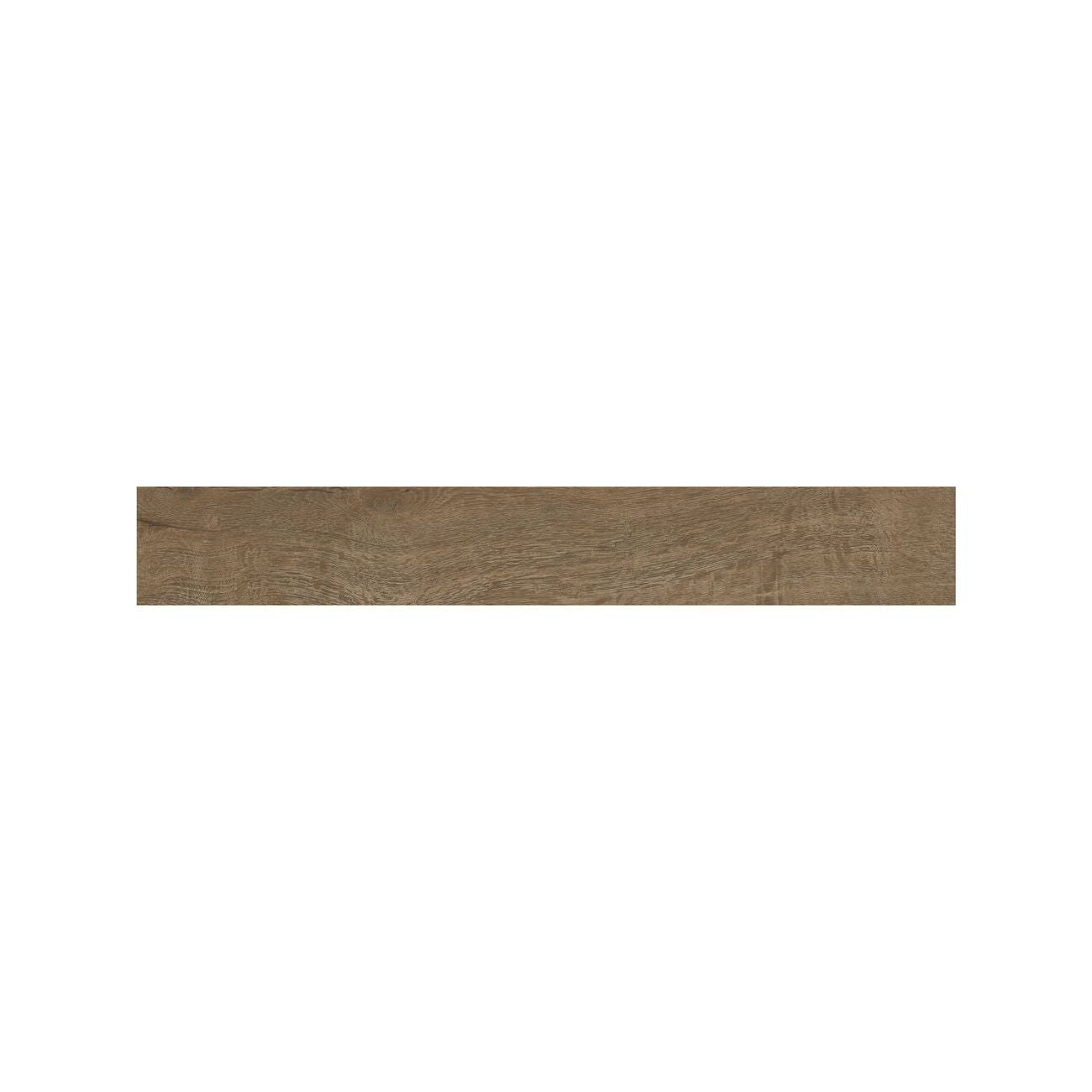 Close detail of grain and knots on a Lyndhurst Chestnut herringbone porcelain batten