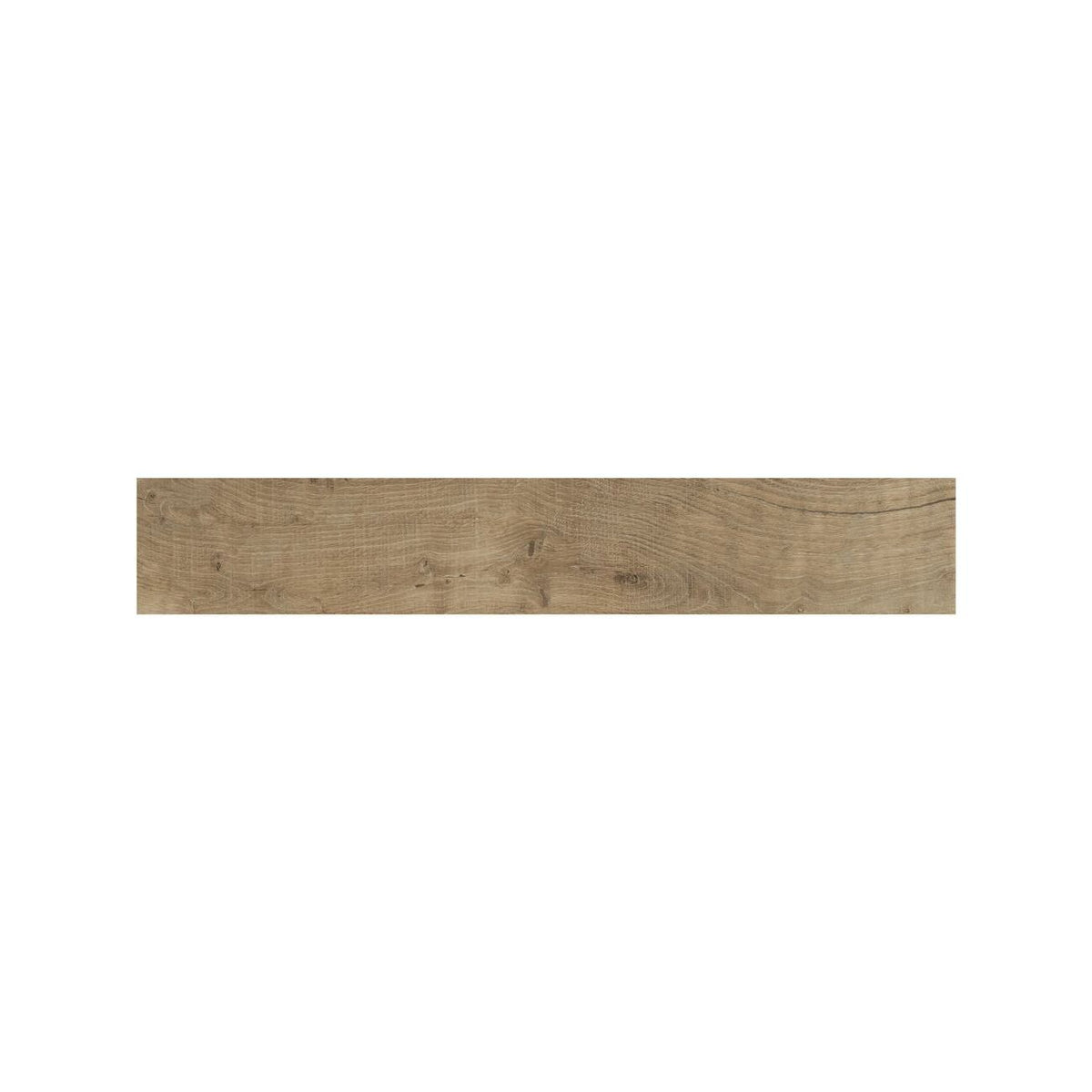 Close detail of knots and grain texture on Lyndhurst Chestnut wood effect porcelain plank