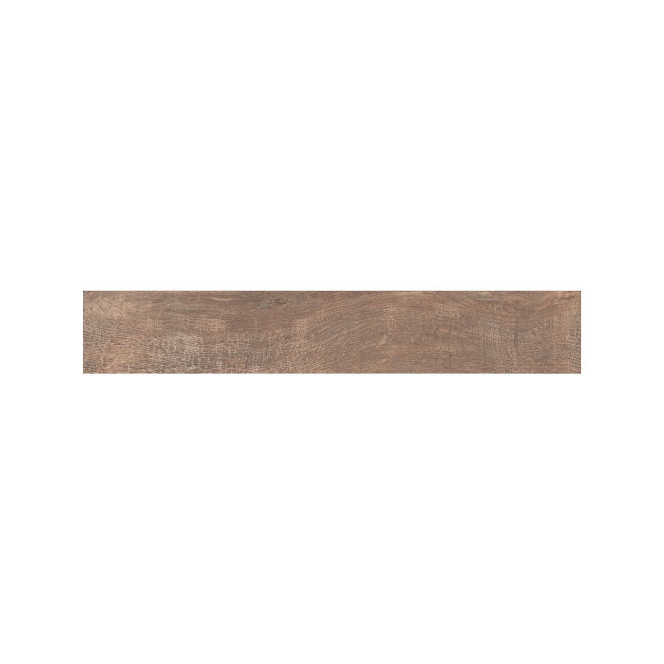 Lyndhurst Walnut wood effect porcelain plank tile 19.8 x 119.8cm in deep brown with realistic timber grain