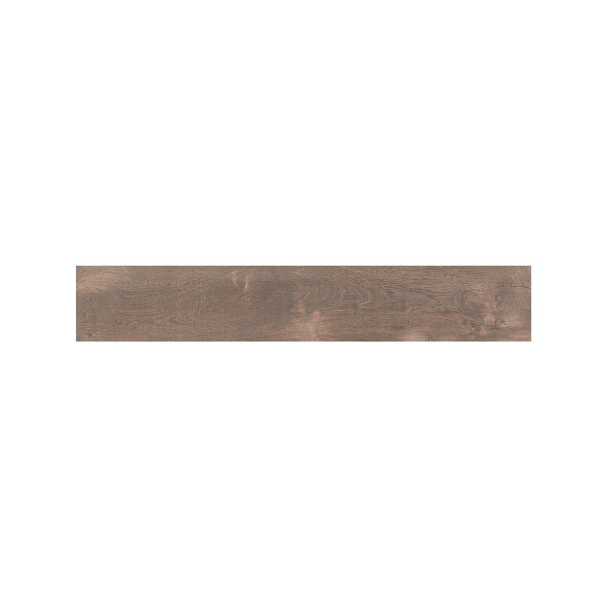 Close detail of knots and grain texture on Lyndhurst Walnut wood effect porcelain plank