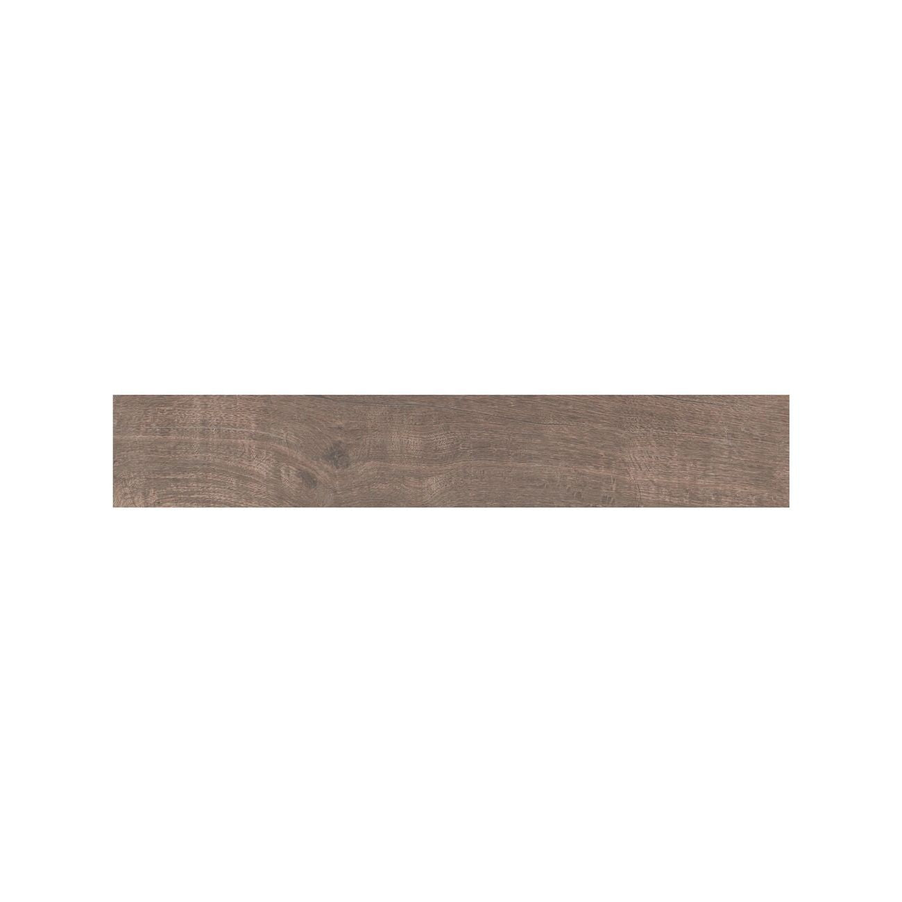 Lyndhurst Walnut porcelain plank flooring shown in a bathroom with underfloor heating