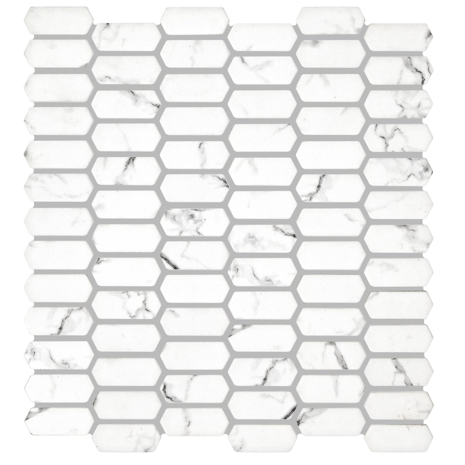 Malmo Picket White Mosaic Wall & Floor Tile in a bathroom setting