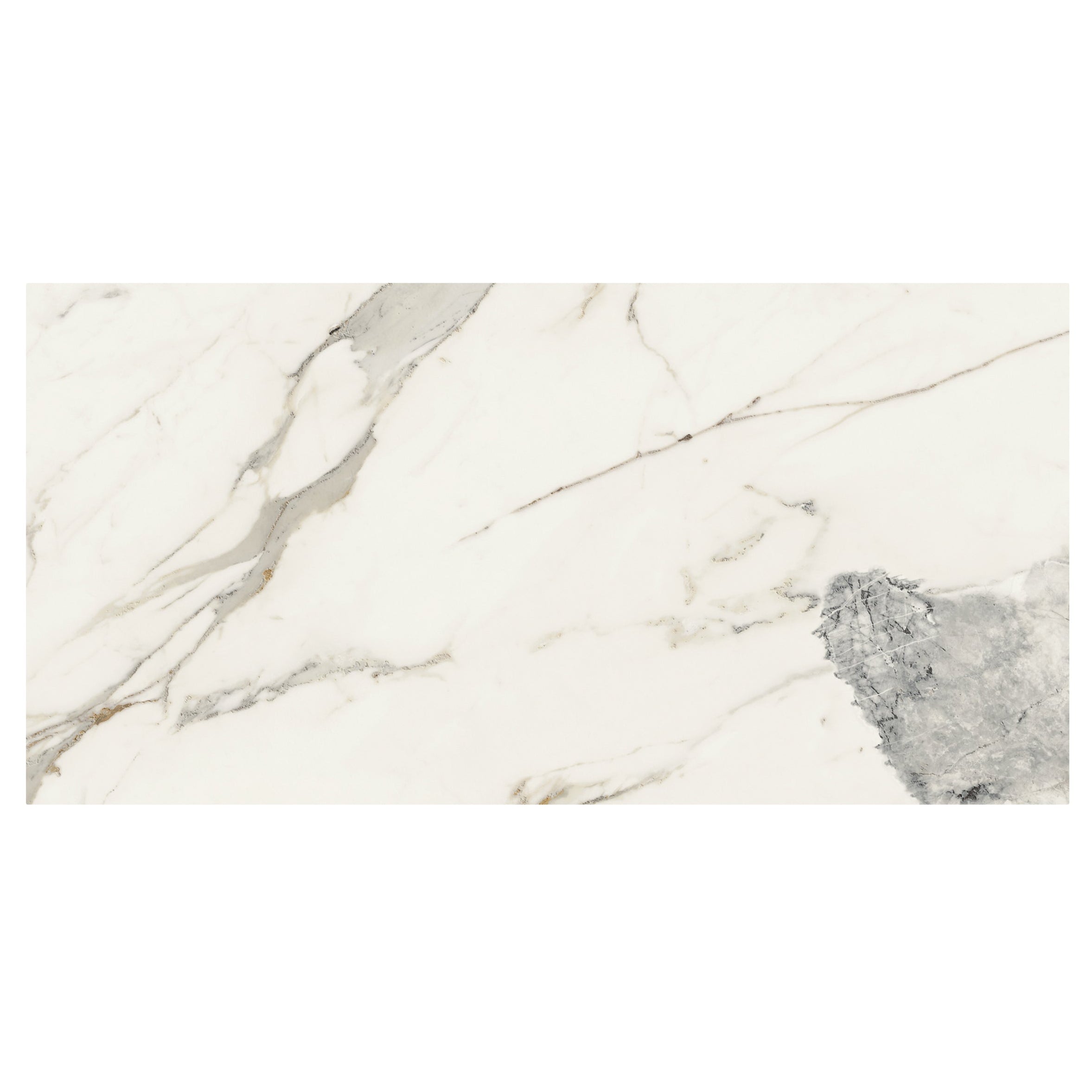 Milos alabaster marble effect tile 60 x 120cm with white marble, elegant gray veining, and subtle gold accents