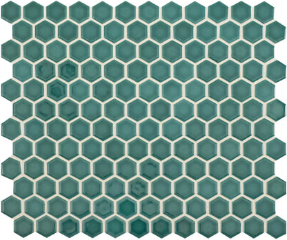 Mini Green Gloss Hexagon - Hyperion Tiles