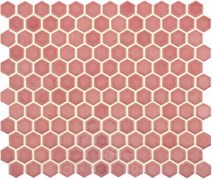Mini Pink Gloss Hexagon - Hyperion Tiles
