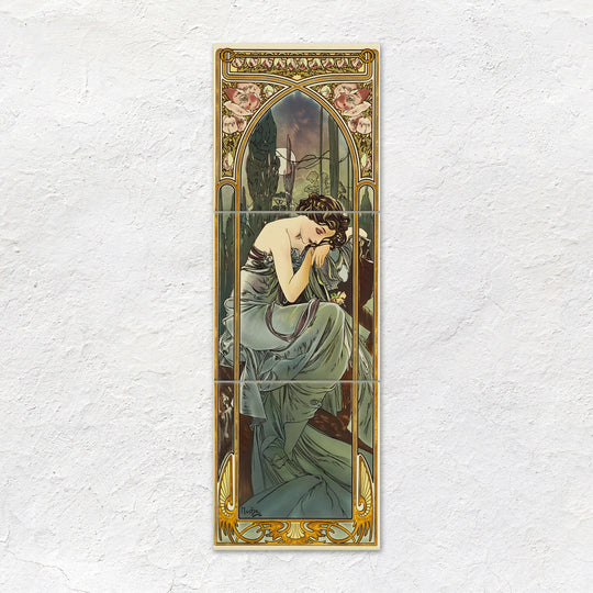 Mucha Nocturnal Slumber Left Hand 3-Tile On County White