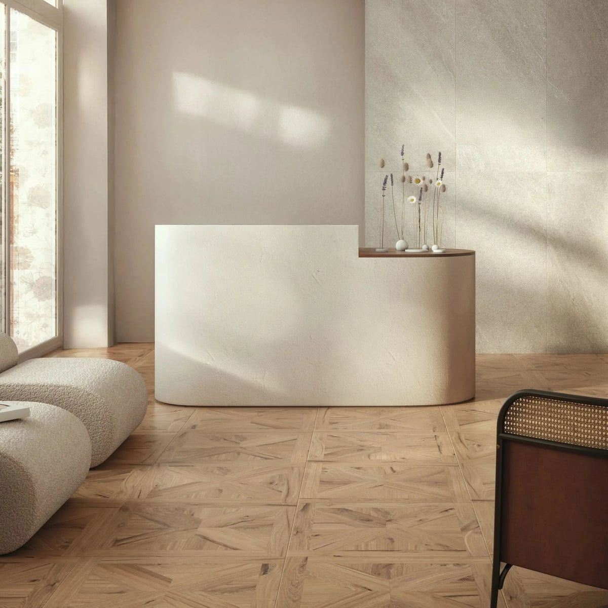 Origin Parquet Mid 60 x 60cm Wood Effect Porcelain Tile – close-up detail