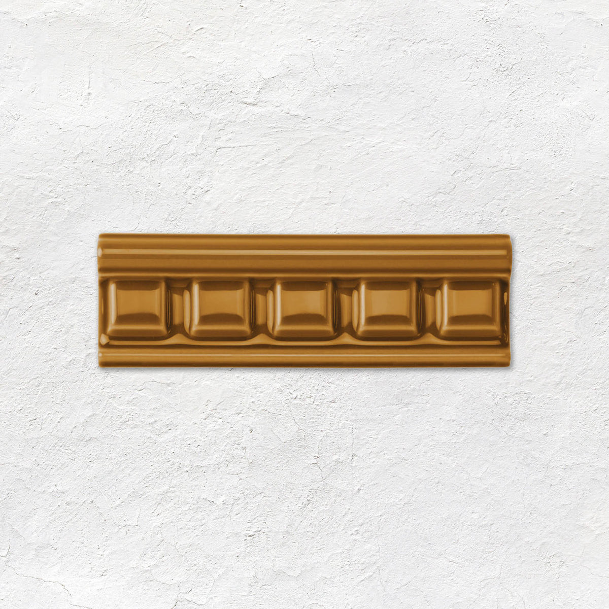 Ochre Dentil Moulding Ceramic Wall Tile 152x50mm