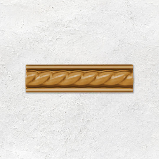 Ochre Rope Moulding Ceramic Wall Tile 152x40mm - Gloss