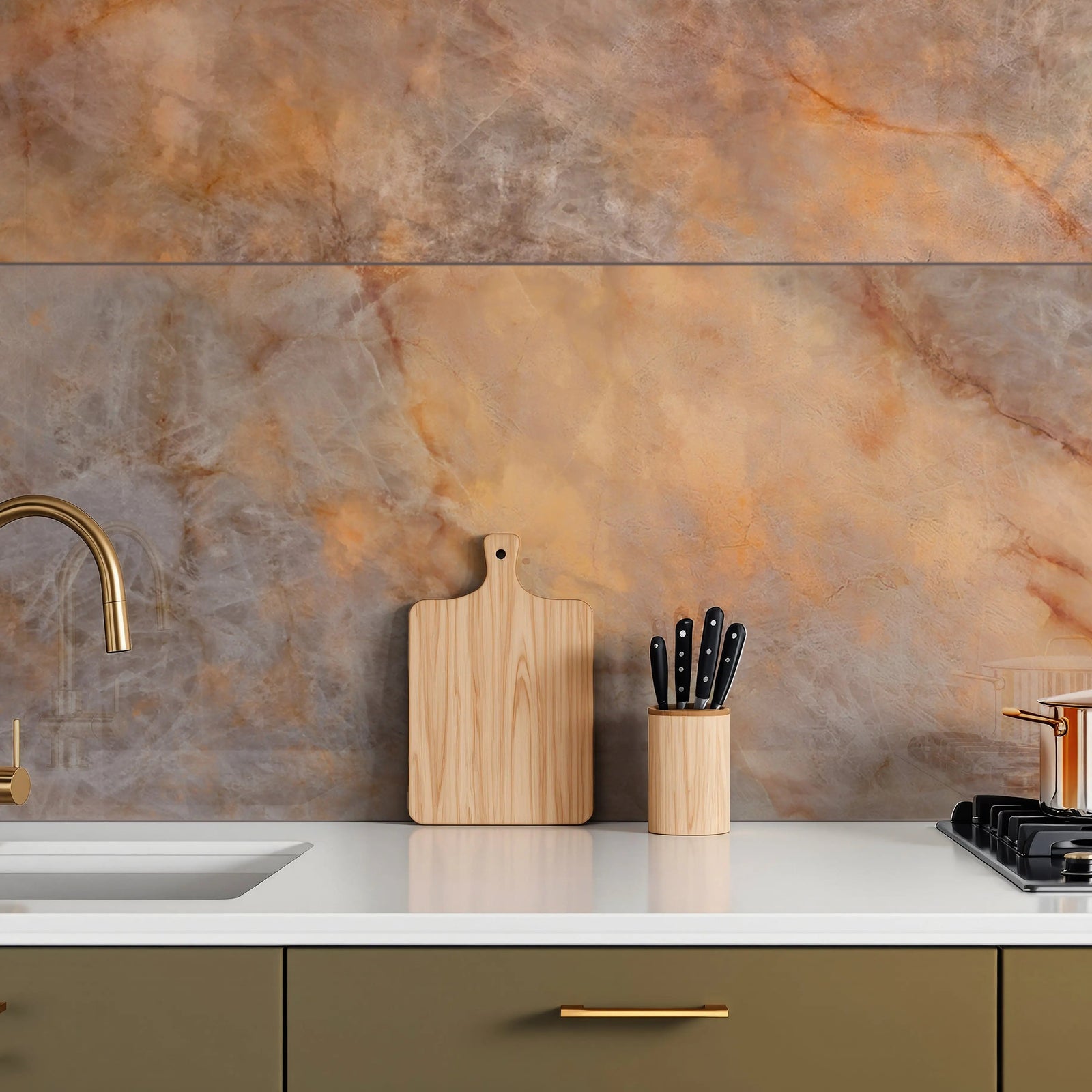 Opaline Shadow Polished 60 x 120cm Porcelain Tile in a bathroom setting