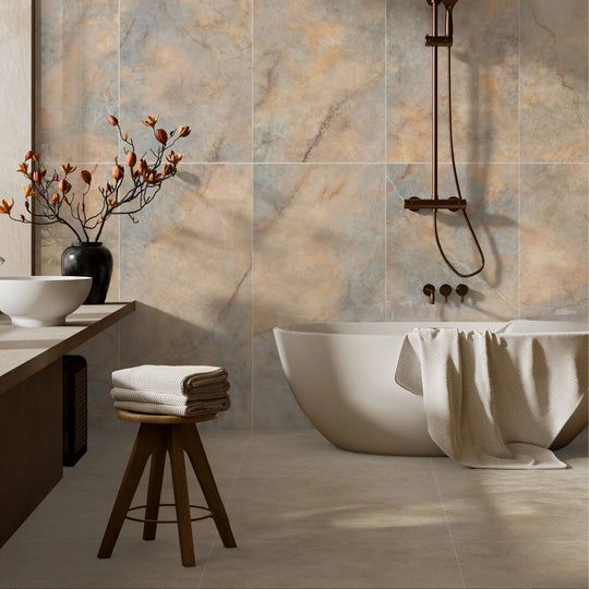 Opaline Pearl Polished 60 x 120cm Porcelain Tile - alternate view