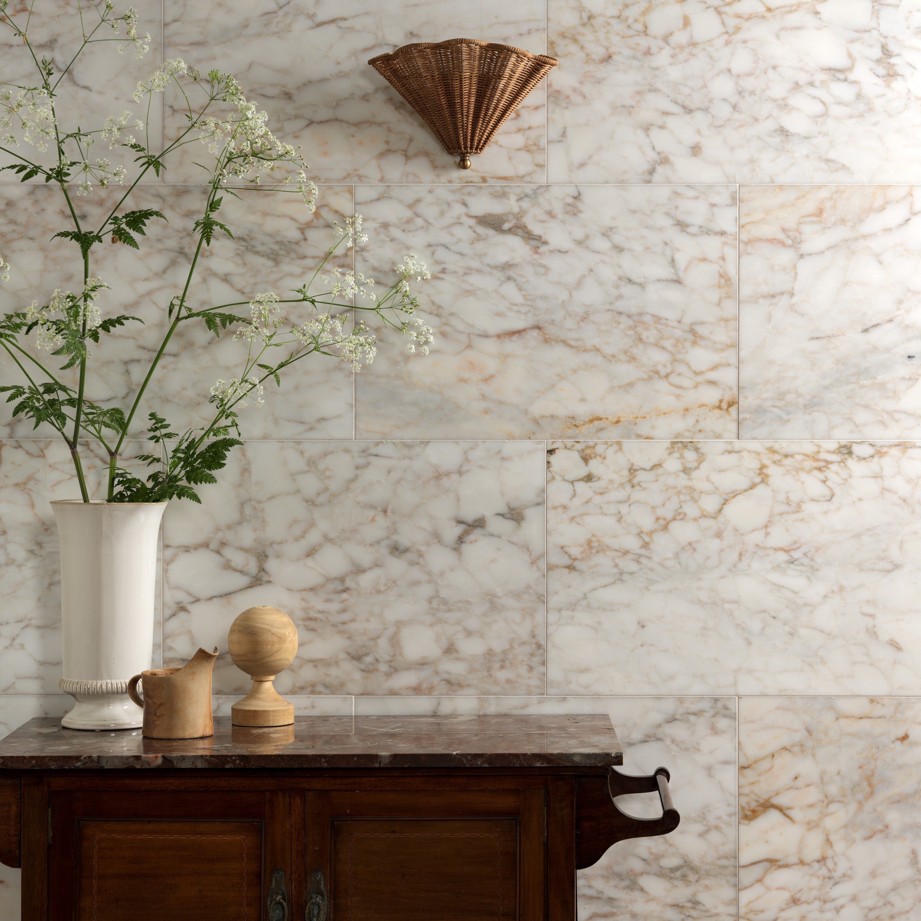 Ottoman marble honed white marble tiles with subtle beige and gray veining for elegant interior flooring and walls