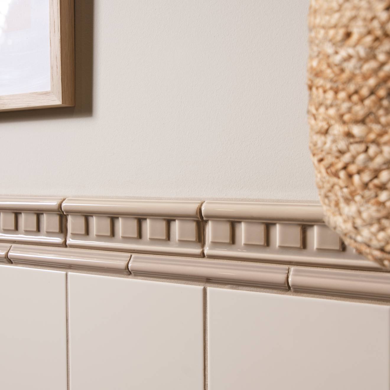 Palladian Beige Astragal Moulding Ceramic Wall Tile 152x21mm