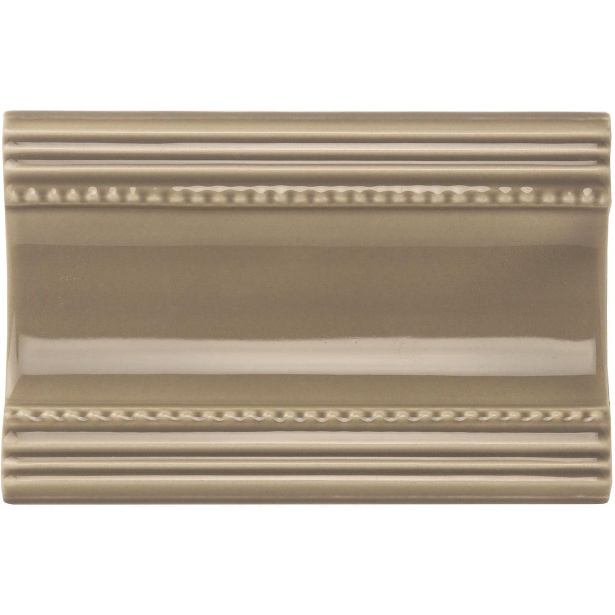 Palladian Beige Plain Cornice Ceramic Wall Tile 152x75mm - Gloss - Cream & Beige