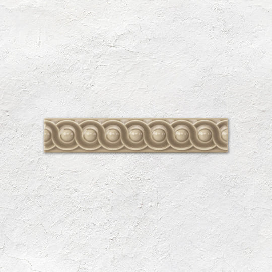 Palladian Beige Scroll Moulding Ceramic Wall Tile 152x29mm - Gloss - Cream & Beige