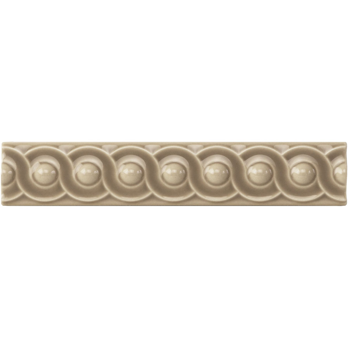 Palladian Beige Scroll Moulding Ceramic Wall Tile 152x29mm - Gloss - Cream & Beige