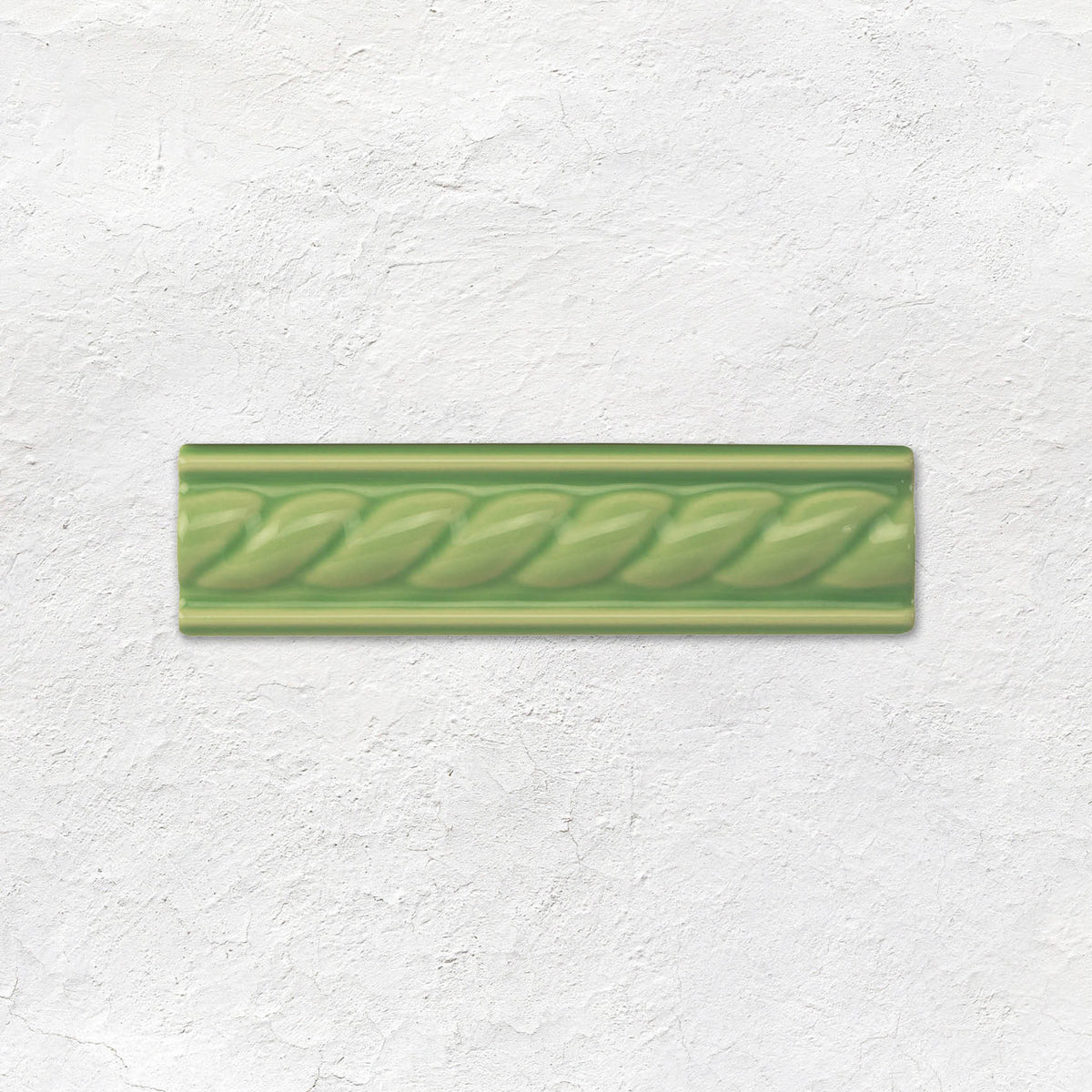 Palm Green Rope Moulding Ceramic Wall Tile 152x40mm - Gloss