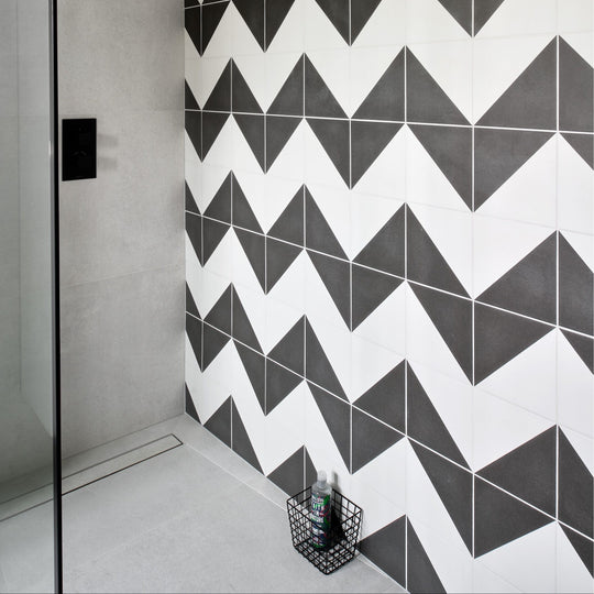 Parisian Café Porcelain Tri Black Wall & Floor Tile 20x20cm - alternate view
